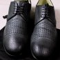 DOLCE & GABBANA SHOES $825 BLACK LEATHER DOTCUT PATTERN CAPTOE  DERBY 12 45e NEW