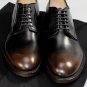 DSQUARED2 SHOES $895 BLACK BURNISHED TOE CALFSKIN GOODYEAR WELT DERBY 10 43e NEW