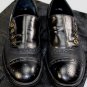 DOLCE & GABBANA SHOES $1190 BLACK SIDE BUTTONED WASHED CALF BROGUE 11.5 44.5 NEW