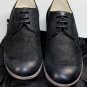 DOLCE & GABBANA SHOES $880 BLACK OILED SUEDE PINHOLE EMBELLISHED DERBY 12 45 NEW
