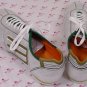 ETRO SHOES $435 METALLIC SILVER/GREEN LOGO LOW PROFILE ETRO TRAINER 8D 41e NEW