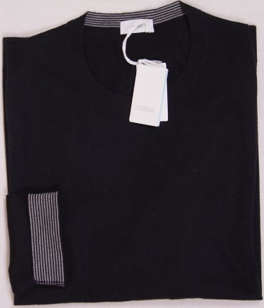 MALO SWEATER $880 BLACK 100%CASHMERE CASH-LIGHT CREWNECK JUMPER MED 50e NEW