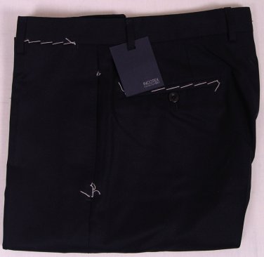 INCOTEX PANTS $980 DARK NAVY SUPER 150's WOOL HANDMADE DRESS SLACKS 30 46e NEW