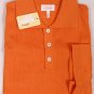 BRIONI POLO $495 ORANGE PINHOLE FRONT 3-BTN COTTON POLO GOLF SHIRT MED 50e NEW