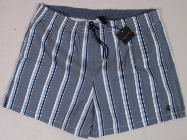 CORNELIANI SWIMSUIT $285 SLATE BLUE LOGO SWIM SHORTS BEACHWEAR XL 54e 38 NEW