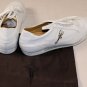 CESARE PACIOTTI SHOES $525 WHITE LEATHER LOGO ORNAMENT TRAINERS 8 41e NEW