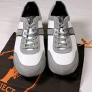 TOD'S T-PROJECT SHOES $495 WHITE/GRAY SUEDE PEBBLE SOLE TRAINERS 11 44e NEW