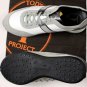 TOD'S T-PROJECT SHOES $495 WHITE/GRAY SUEDE PEBBLE SOLE TRAINERS 11 44e NEW