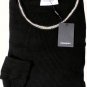 YSL YVES SAINT LAURENT SWEATER $1095 BLACK SILVER CHAIN STITCHED CREW XL 54e NEW
