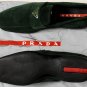 PRADA SPORT SHOES $545 DARK GREEN SUEDE LOGO ORNAMENTED SMART CALF 6.5 36.5e NEW