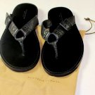 BOTTEGA VENETA SHOES $650 BLACK CALF O-RING BUCKLED THONG SANDALS 12 45e NEW