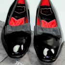 TOM FORD SHOES $1410 BLACK PATENT HANDMADE BOW VAMP GIANNI LOAFER 9.5 42.5 NEW