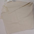 ERMENEGILDO ZEGNA SCARF $295 BROWN/WHITE STRIPED 100%WOOL FRAYED ENDS SCARF NEW