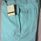 BORRELLI PANTS $595 SKY BLUE BRUSHED COTTON HANDMADE GOLF SLACKS 34 50e NEW