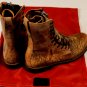 ESQUIVEL SHOES $1200 BROWN SCAB LEATHER HANDMADE BATTALION HI BOOT 10.5 43.5 NEW