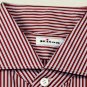 KITON DRESS SHIRT $795 RED STRIPE KITON HANDMADE SHIRT 15.75/34 40e NEW