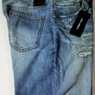 DOLCE & GABBANA JEANS $750 MED WASH LOGO DISTRESSED WHISKER DENIM 32/34 48e NEW