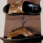 CESARE PACIOTTI SHOES $485 DARK BROWN LOGO RIVET TASSELED VAMP SANDALS 9 42e NEW