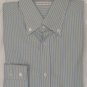 MICHAEL BASTIAN SHIRT $445 LT. BLUE AND YELLOW STRIPED OXFORD 16.5 42e NEW