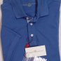 LUCIANO BARBERA POLO $325 SOLID BLUE 3-BTN 100%COTTON POLO SHIRT MED 50e NEW