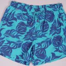 ETRO SWIM TRUNKS $350 BLUE/LIGHT BLUE LEAF LOGO BEACHWEAR SWIM SHORT SM 48e NEW