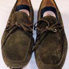 SUTOR MANTELLASSI SHOES $545 BROWN SUEDE PEBBLE SOLE TIED VAMP DRIVERS 10 43 NEW