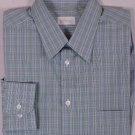 BRIONI SHIRT $525 GREEN/BLUE CHECK STRIPED DRESS SHIRT 17 / 35 43e XL NEW