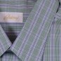 BRIONI SHIRT $525 GREEN/BLUE CHECK STRIPED DRESS SHIRT 17 / 35 43e XL NEW