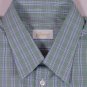 BRIONI SHIRT $525 GREEN/BLUE CHECK STRIPED DRESS SHIRT 17 / 35 43e XL NEW
