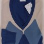 BALLANTYNE SWEATER $940 BLUE/BEIGE ARGYLE 100%CASHMERE HANDKNIT V-NECK L 52e NEW