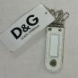DOLCE & GABBANA KEYCHAIN $345 WHITE ALLIGATOR SKIN LOGO 4-KEYRING NEW