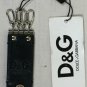 DOLCE & GABBANA KEYCHAIN $345 WHITE ALLIGATOR SKIN LOGO 4-KEYRING NEW