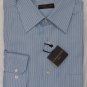 CORNELIANI SHIRT $295 LIGHT BLUE/WHITE ROPE STRIPED DRESS SHIRT 17/34 43e NEW