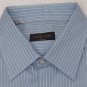 CORNELIANI SHIRT $295 LIGHT BLUE/WHITE ROPE STRIPED DRESS SHIRT 17/34 43e NEW