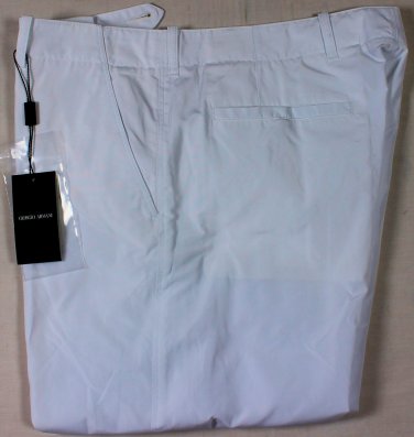 GIORGIO ARMANI PANTS $595 WHITE TECHNO FABRIC BLACK LABEL SLACKS 38 54 NEW