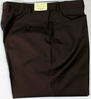 BRIONI PANTS $860 DARK BROWN SUPER 120's WOOL HANDMADE DRESS SLACKS 40 56e NEW