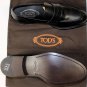TOD'S SHOES $645 BLACK SPLIT TOE TONAL STITCH PENNY LOAFERS 7 40e NEW