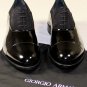 GIORGIO ARMANI SHOES $820 BLACK PATENT/SUEDE MIXED FORMAL CAPTOE 13 46e NEW