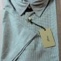 BRIONI POLO $395 SILVER/GREEN 3BTN MERCERIZED COTTON POLO GOLF SHIRT XXL 56e NEW