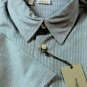 BRIONI POLO $395 SILVER/GREEN 3BTN MERCERIZED COTTON POLO GOLF SHIRT XXL 56e NEW