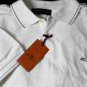 ETRO POLO $410 WHITE 2-BTN GRAY ACCENTED LOGO EMBROIDERED POLO SHIRT XXL 56e NEW