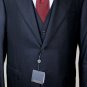 CORNELIANI SUIT $2680 BLACK REP STRIPE SP150's WOOL 2-BTN 3-PC SUIT 44R 54e NEW