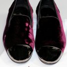 LOUIS LEEMAN SHOES $1350 MERLOT VELVET METAL CAPTOE/HEEL FORMAL LOAFER 11 44 NEW