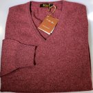 LORO PIANA SWEATER $1250 BERRY 100%BABY CASHMERE V-NECK JUMPER XXXL 58 NEW