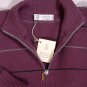 BRUNELLO CUCINELLI SWEATER PURPLE/GRAY STRIPE 100%CASHMERE CARDIGAN MED 50e NEW