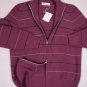 BRUNELLO CUCINELLI SWEATER PURPLE/GRAY STRIPE 100%CASHMERE CARDIGAN MED 50e NEW