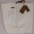 GUCCI PANTS $580 WHITE LOGO LEATHER TAB FIT LEG STRETCH CHINO SLACKS 38 54e NEW