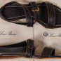 LORO PIANA SHOES $650 DARK BROWN DUAL STRAP BUCKLED CONTRAST SANDAL 7 37e NEW