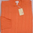 BRIONI SWEATER $1580 ORANGE CABLE KNIT 100%CASHMERE CREWNECK JUMPER XL 54e NEW