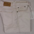 FERRAGAMO JEANS $480 IVORY LOGO ORNAMENTED 5-PKT SIGNATURE DENIM 34 50e NEW